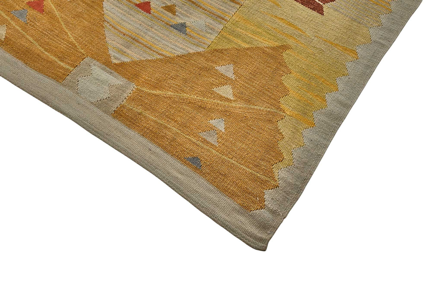 11x19 Yellow Contemporary Kilim Rug - 51759