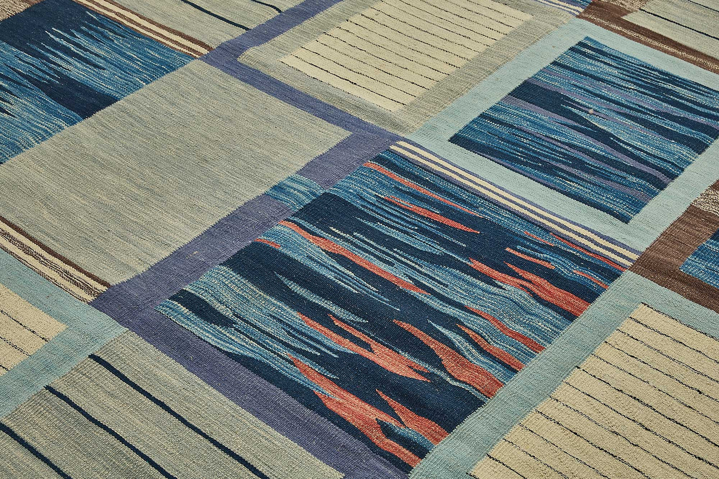 9x11 Contemporary Wool Kilim Rug - 51762