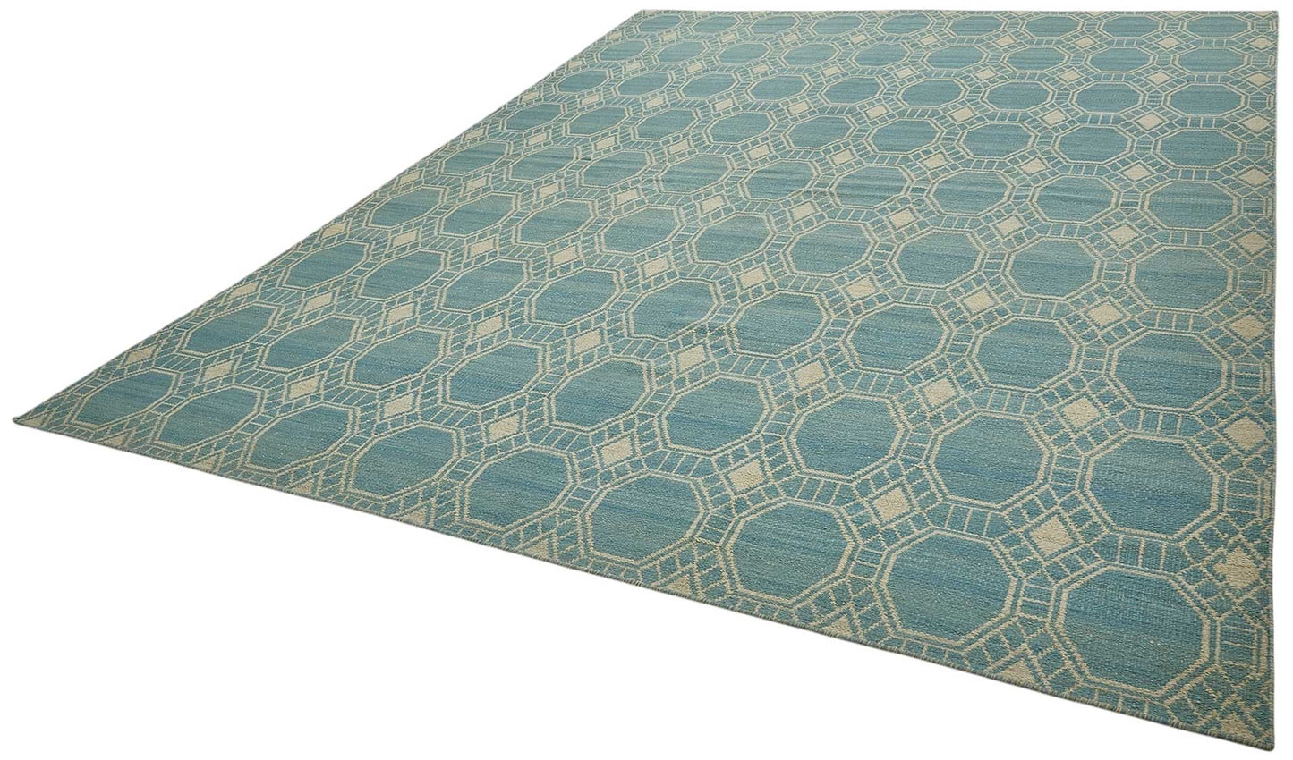 9x12 Contemporary Wool Kilim Rug - 51792