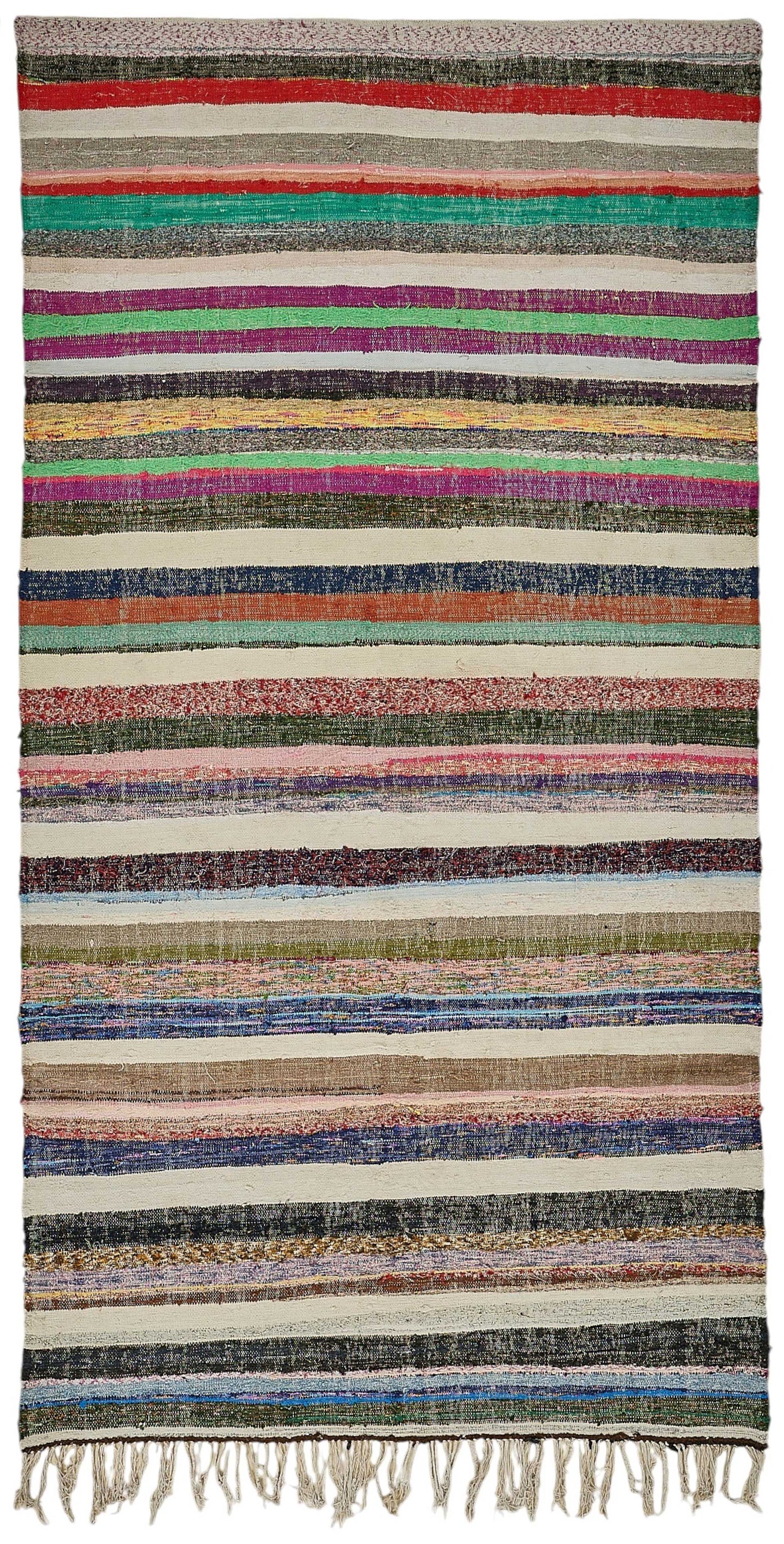 5x10 Handmade Vintage Chaput Kilim Rug - 51811
