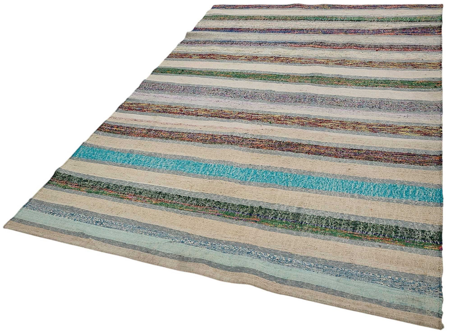 6x9 Handmade Vintage Chaput Kilim Rug - 51813