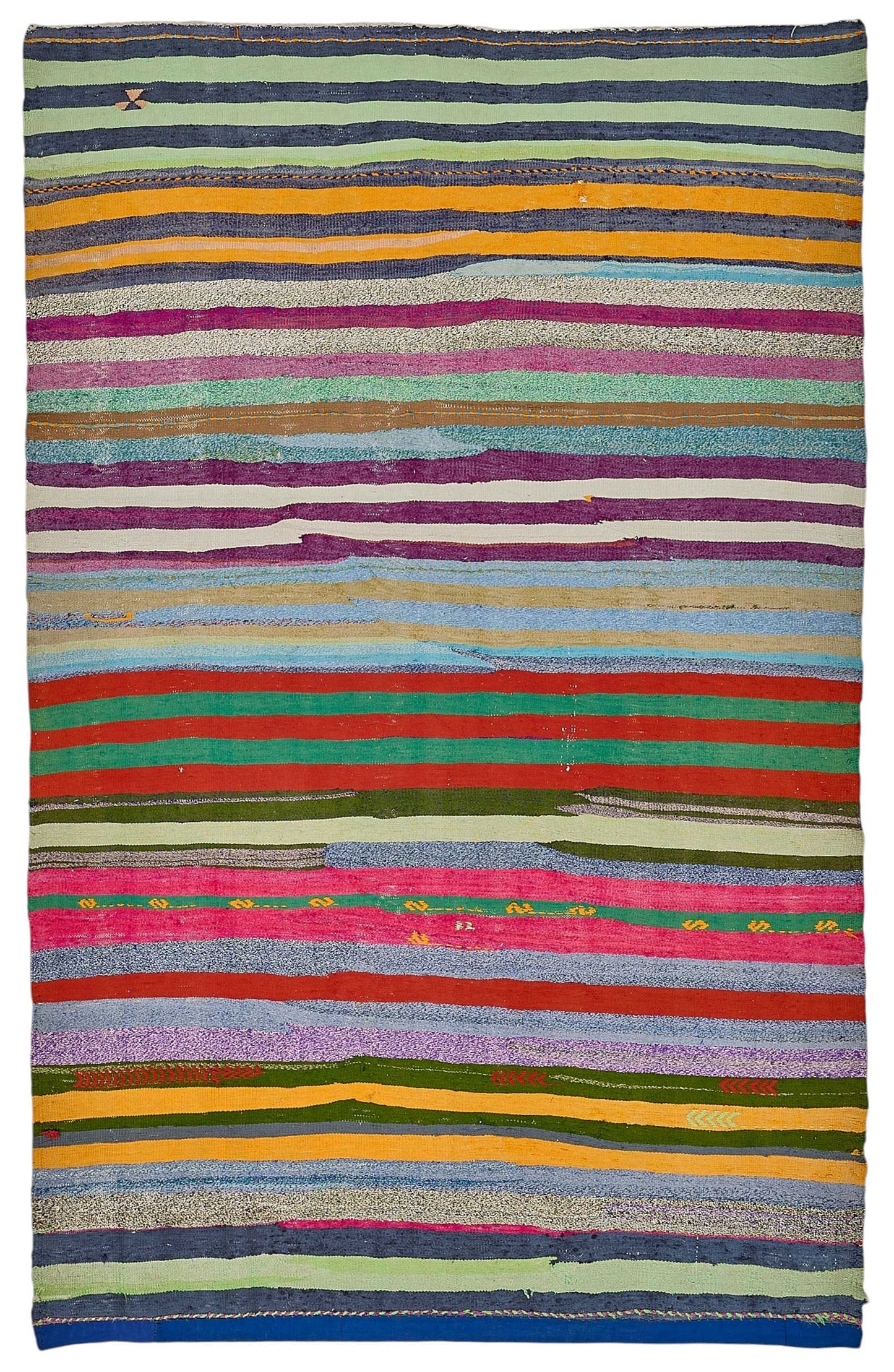 6x9 Handmade Vintage Chaput Kilim Rug - 51821