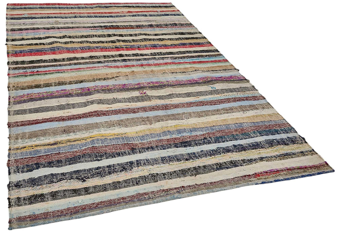 6x9 Handmade Vintage Chaput Kilim Rug - 51835