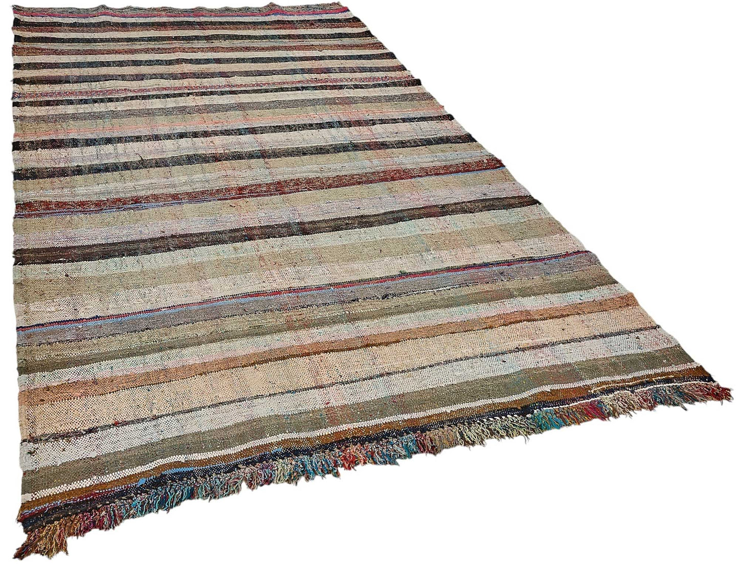 6x10 Handmade Vintage Chaput Kilim Rug - 51842