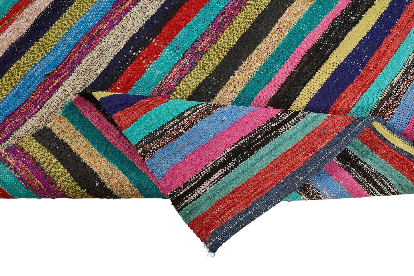 7x10 Handmade Vintage Chaput Kilim Rug - 51855