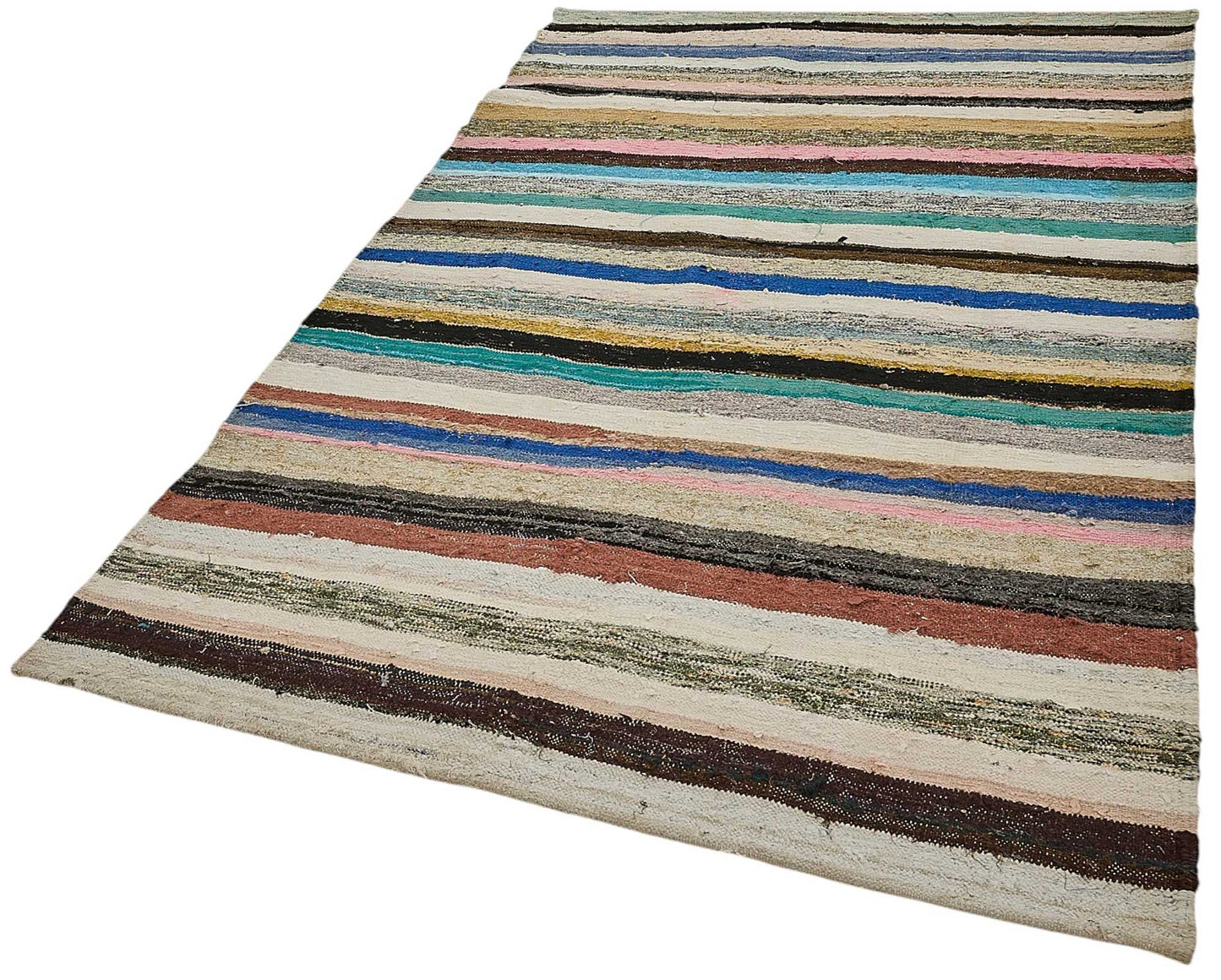 5x8 Handmade Vintage Chaput Kilim Rug - 51857