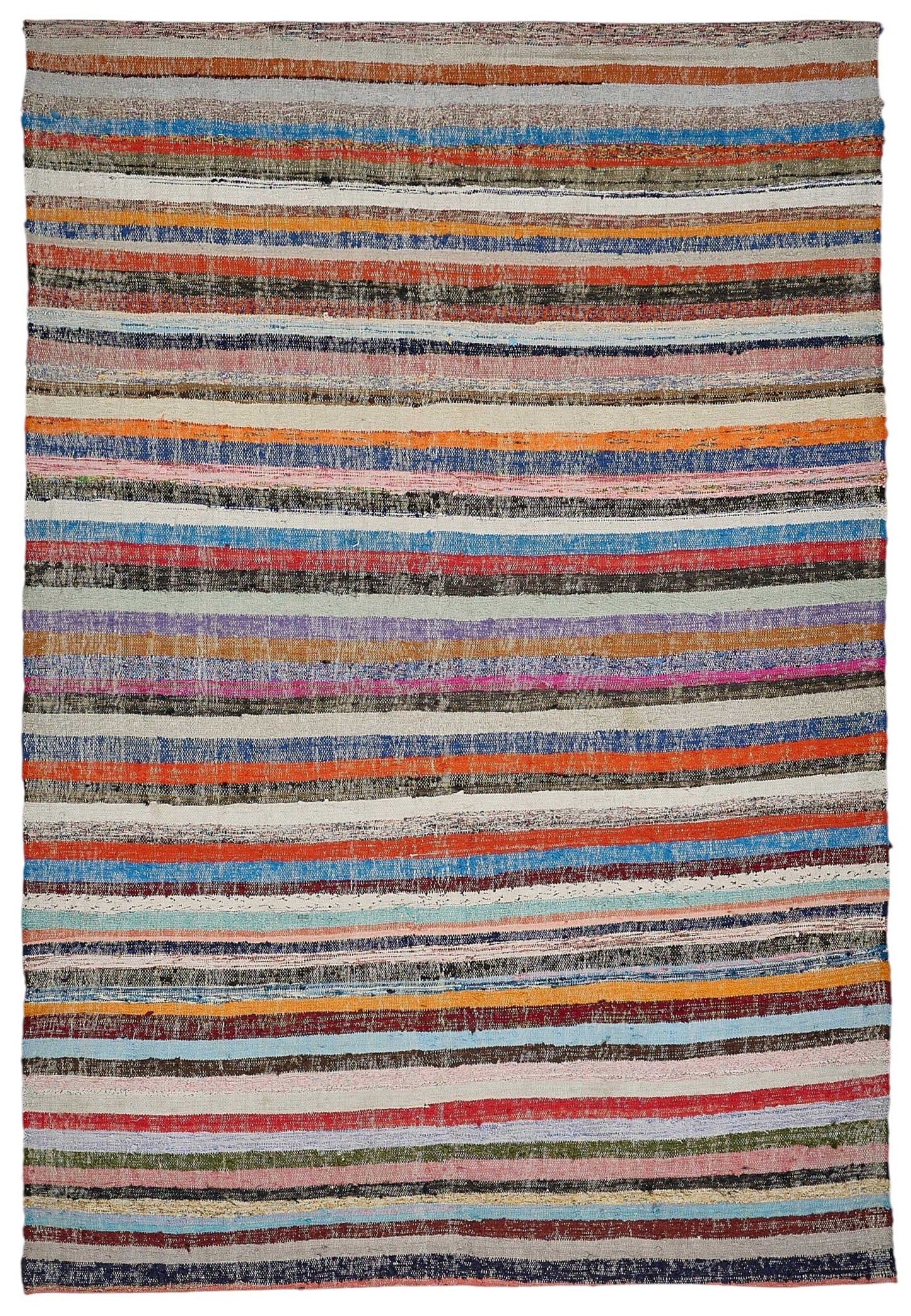 6x9 Handmade Vintage Chaput Kilim Rug - 51858