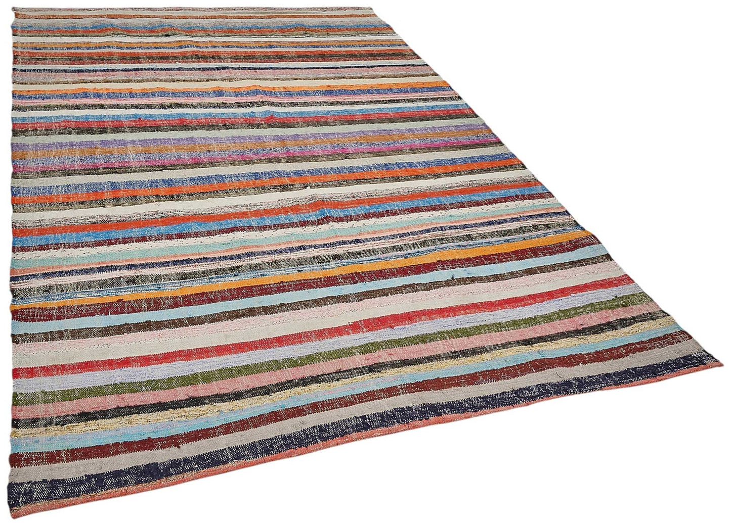 6x9 Handmade Vintage Chaput Kilim Rug - 51858