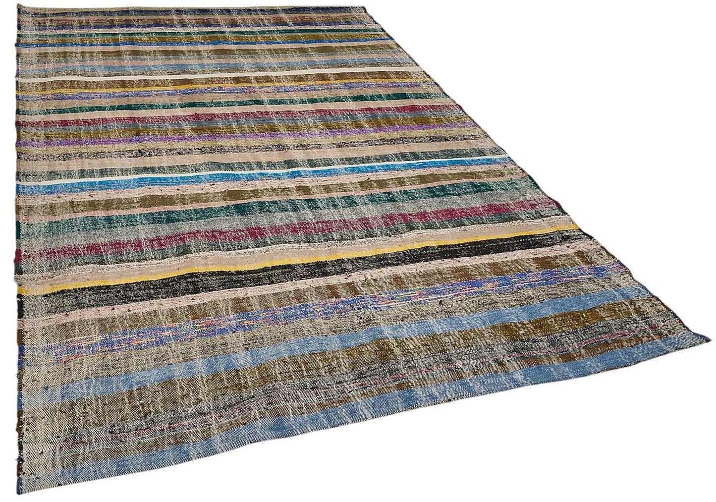 6x9 Handmade Vintage Chaput Kilim Rug - 51859