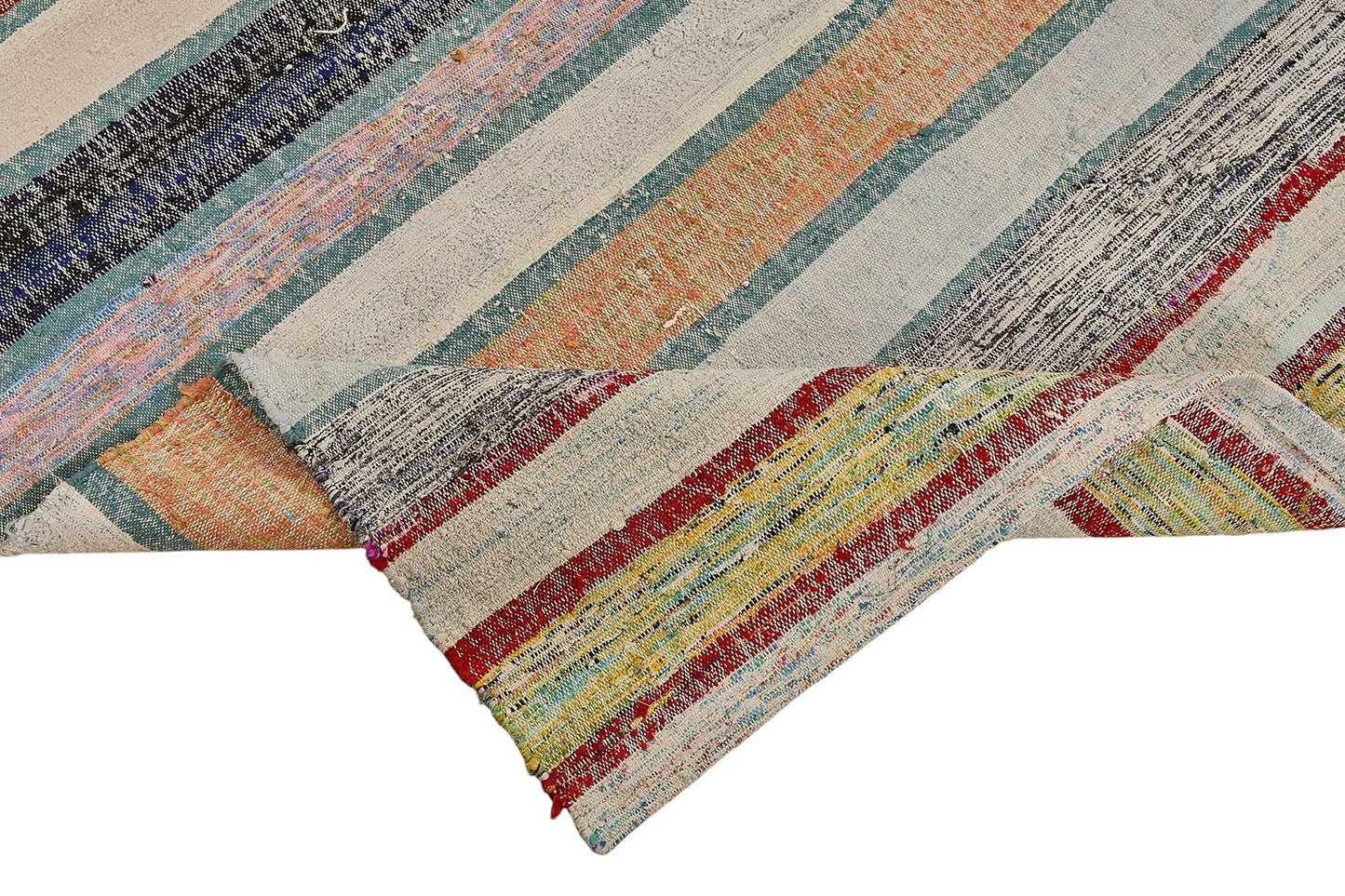 6x8 Handmade Vintage Chaput Kilim Rug - 51864
