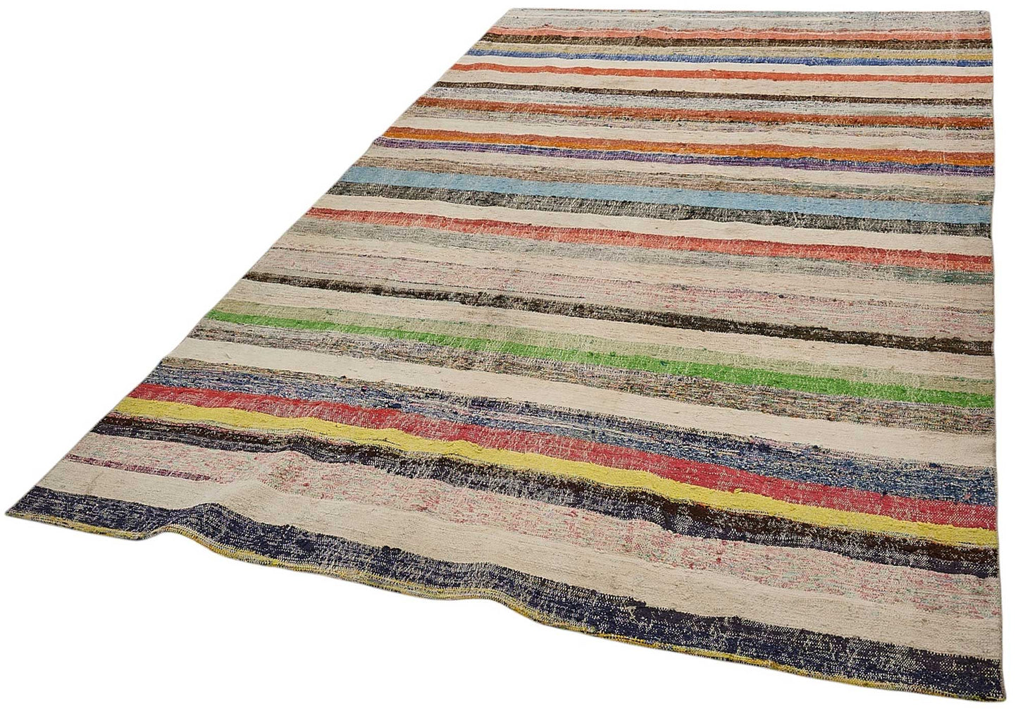 6x11 Handmade Vintage Chaput Kilim Rug - 51866