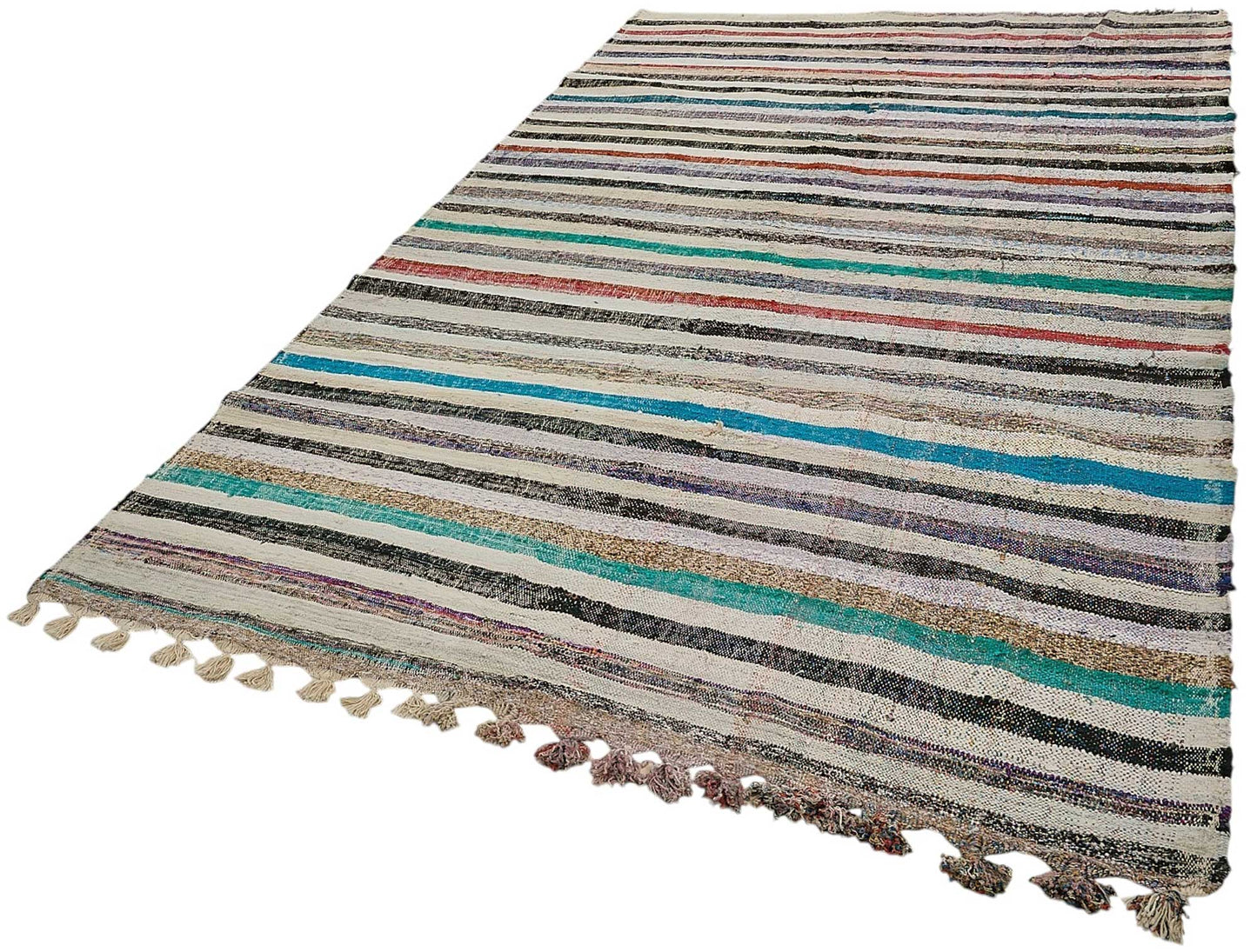 6x10 Handmade Vintage Chaput Kilim Rug - 51871