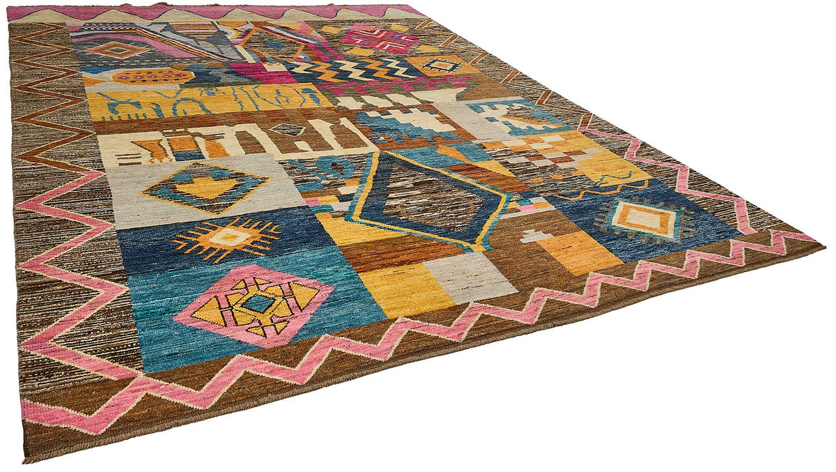10x13 Multicolor Modern Tribal Rug - 51935