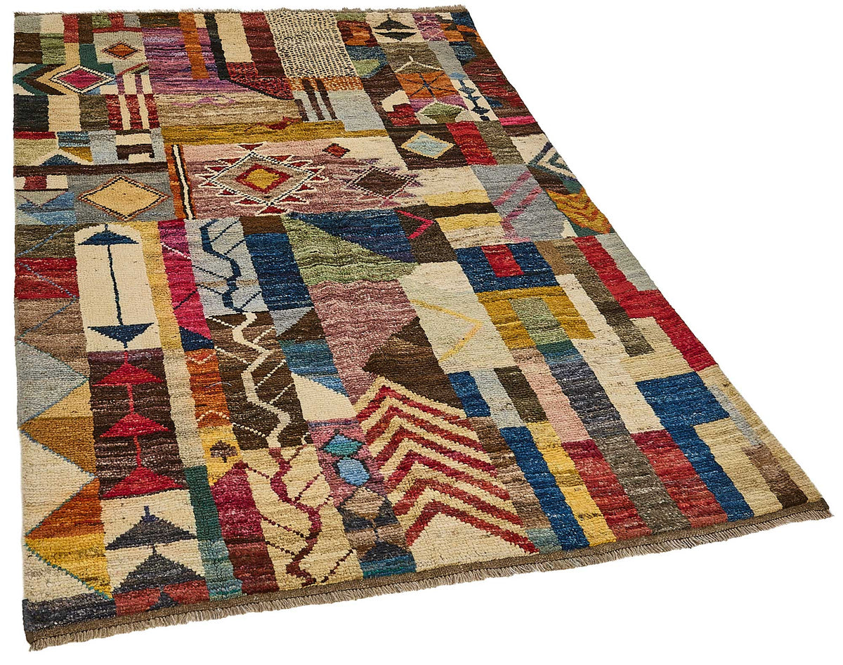 4x6 Multicolor Modern Tribal Rug - 51938