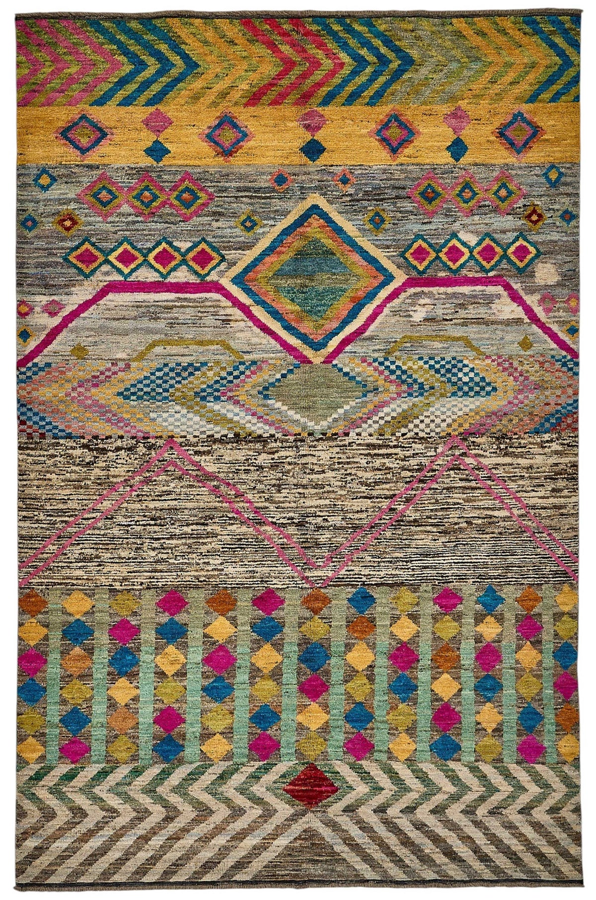 6x10 Multicolor Modern Tribal Rug - 51940