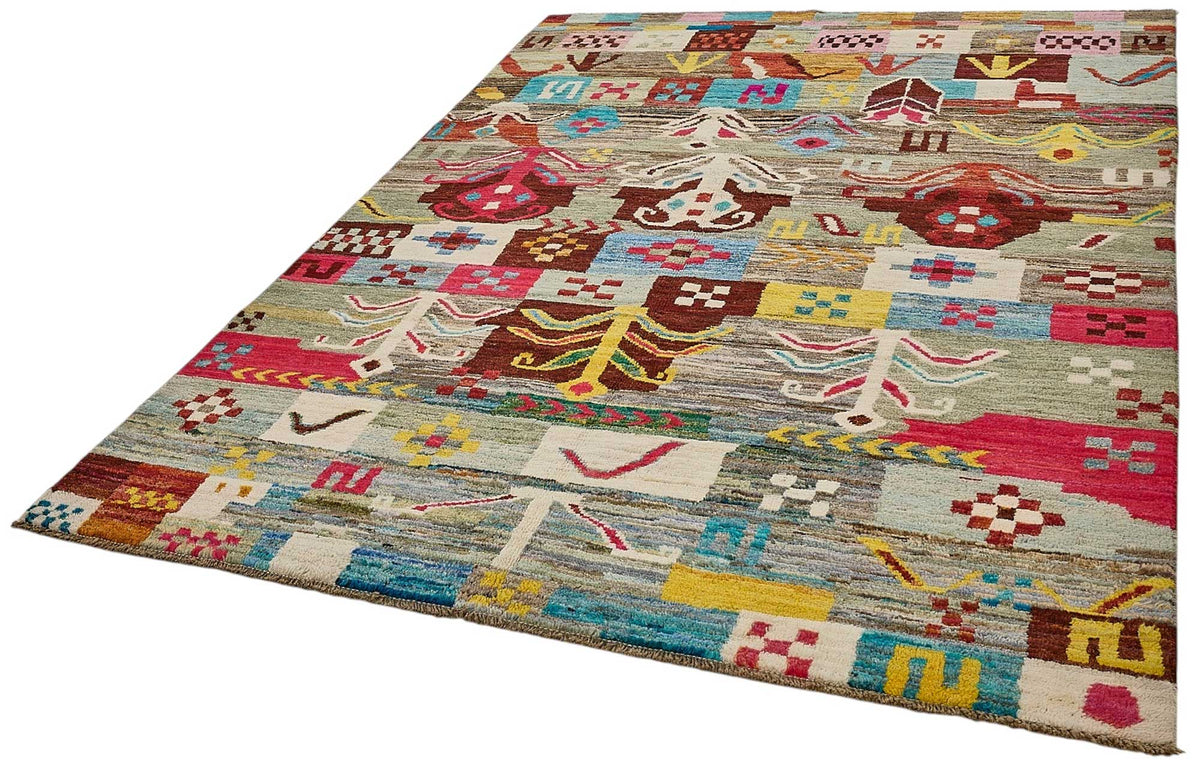 6x9 Multicolor Modern Tribal Rug - 51941