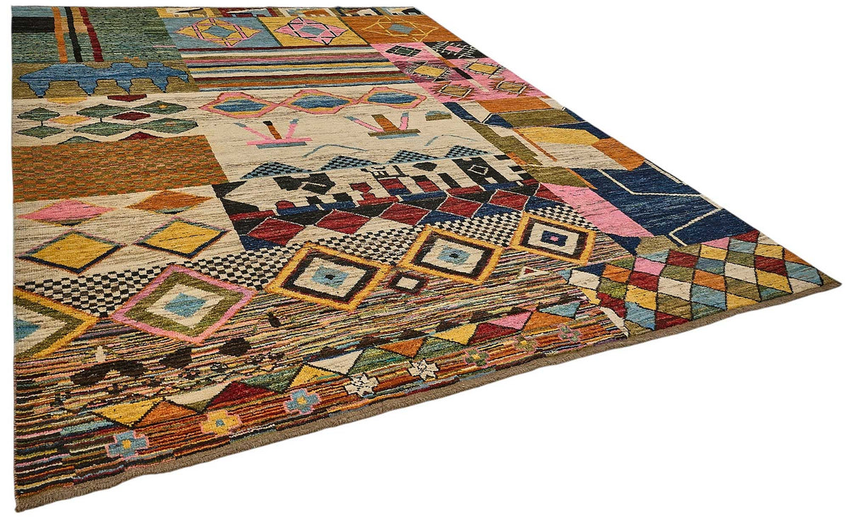 9x12 Multicolor Modern Tribal Rug - 51942