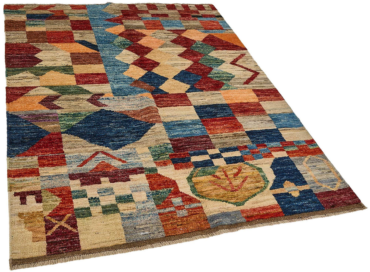 4x6 Multicolor Modern Tribal Rug - 51953