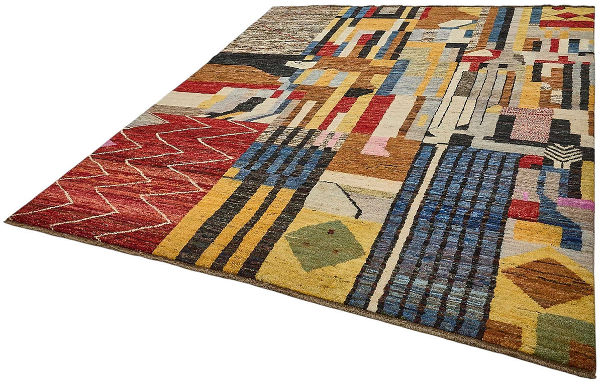 8x10 Multicolor Modern Tribal Rug - 51959