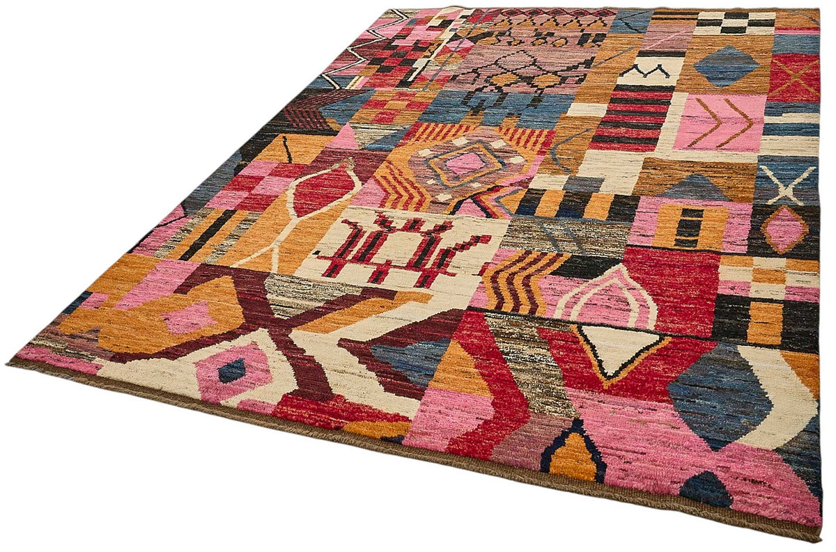 7x9 Multicolor Modern Tribal Rug - 51981