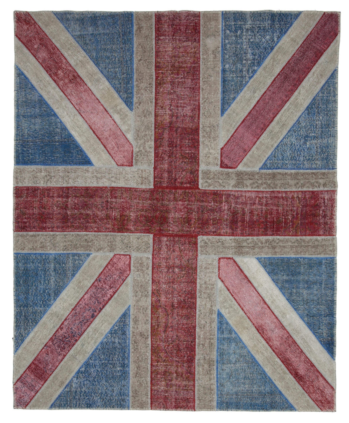 8x10 British Flag Patchwork Rug - 6222