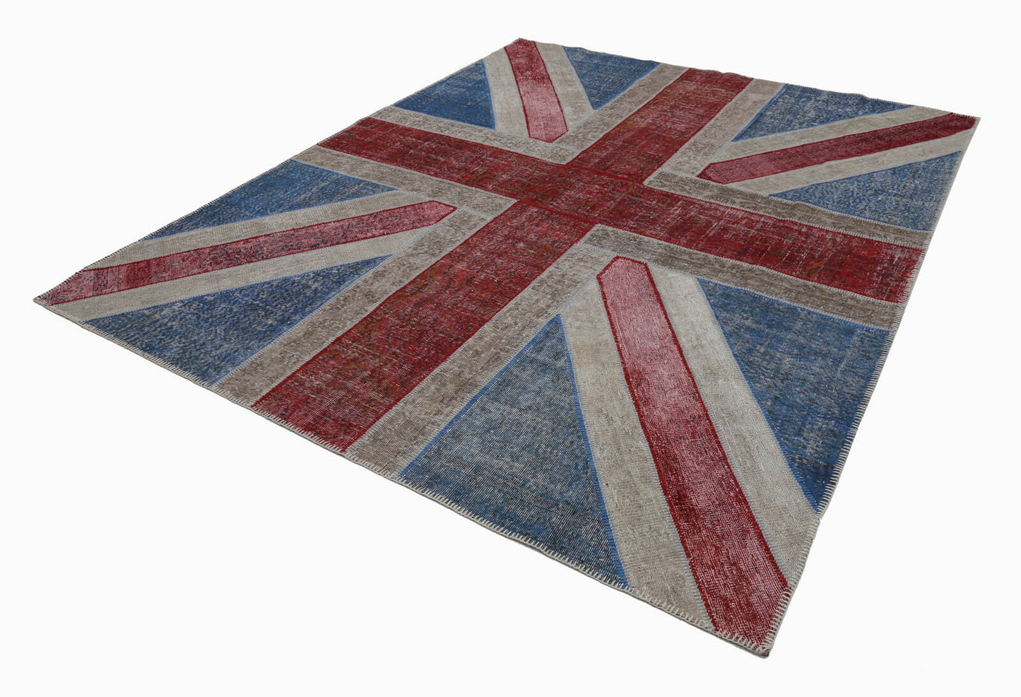 8x10 British Flag Patchwork Rug - 6222