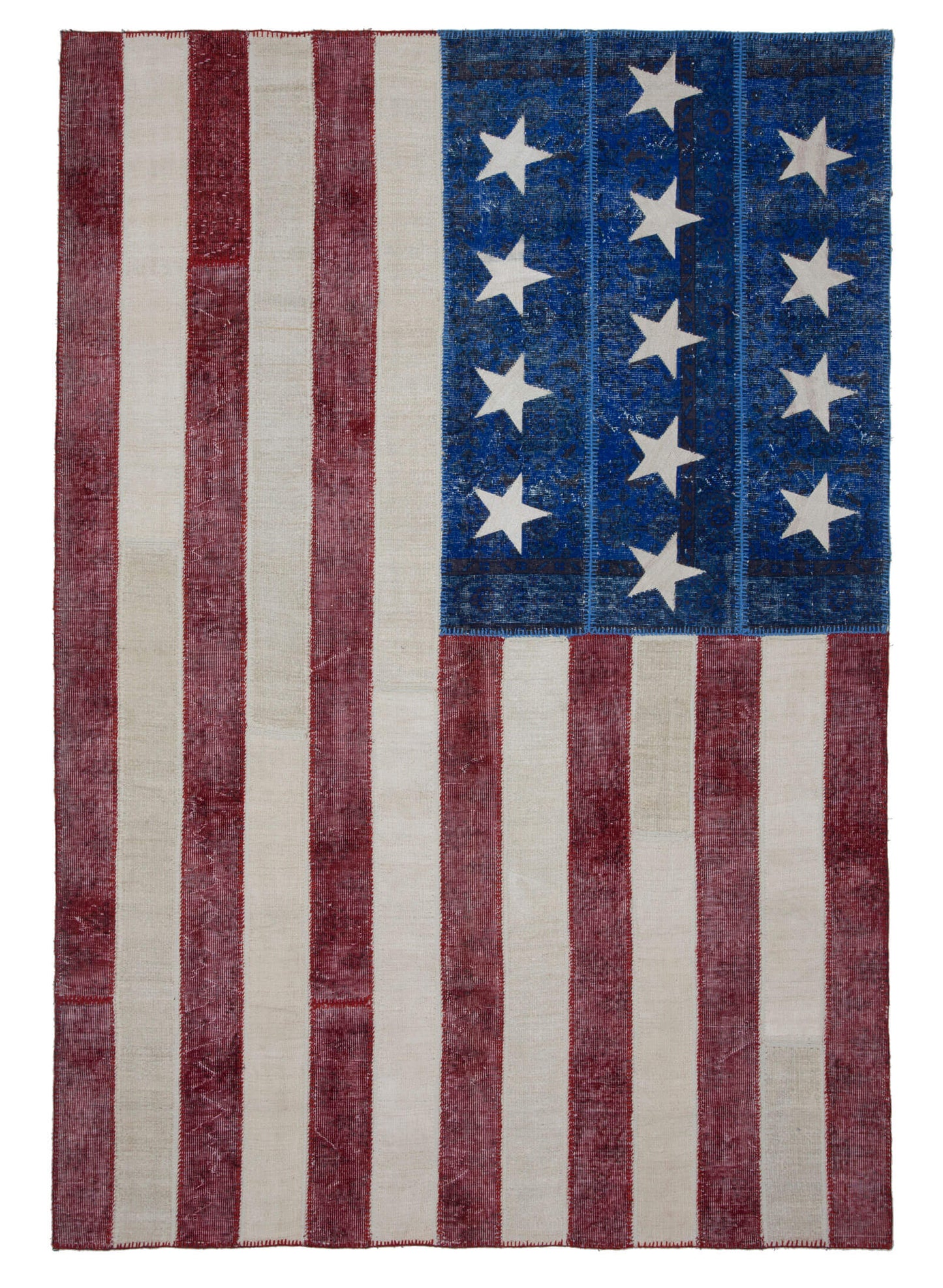 7x10 Usa Flag Patchwork Rug - 6252