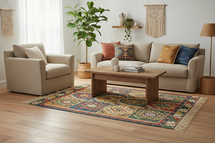 4x5 Handwoven Turkish Kilim Rug - 50462