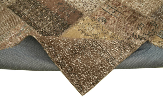 8x11 Brown Patchwork Rug- 12288