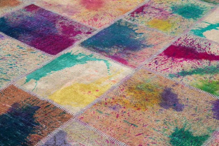 8x11 Multicolor Patchwork Rug- 12389