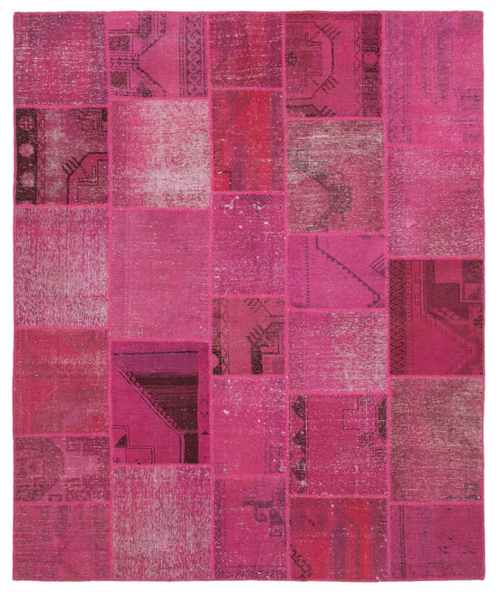 8x10 Pink Patchwork Rug - 12544