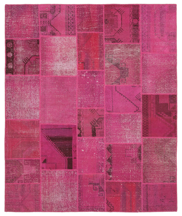 8x10 Pink Patchwork Rug - 12544