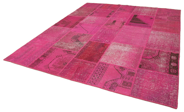 8x10 Pink Patchwork Rug - 12544