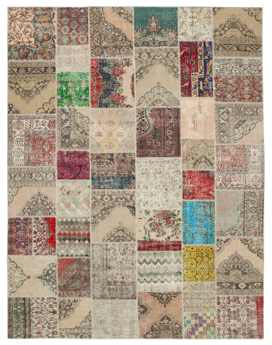 10x13 Beige Patchwork Rug - 15156