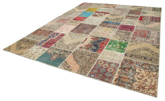 10x13 Beige Patchwork Rug - 15156