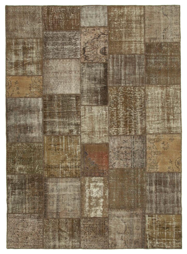 8x12 Brown Patchwork Rug- 18228