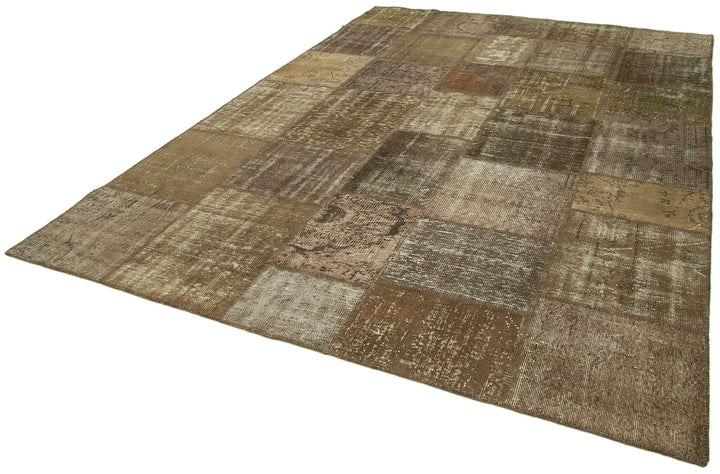 8x12 Brown Patchwork Rug- 18228