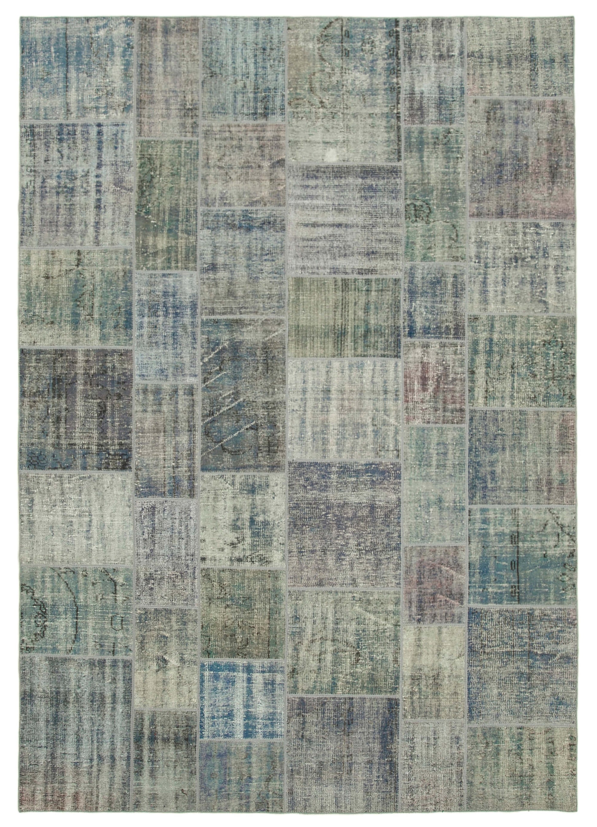 8x12 Blue Patchwork Rug- 20023