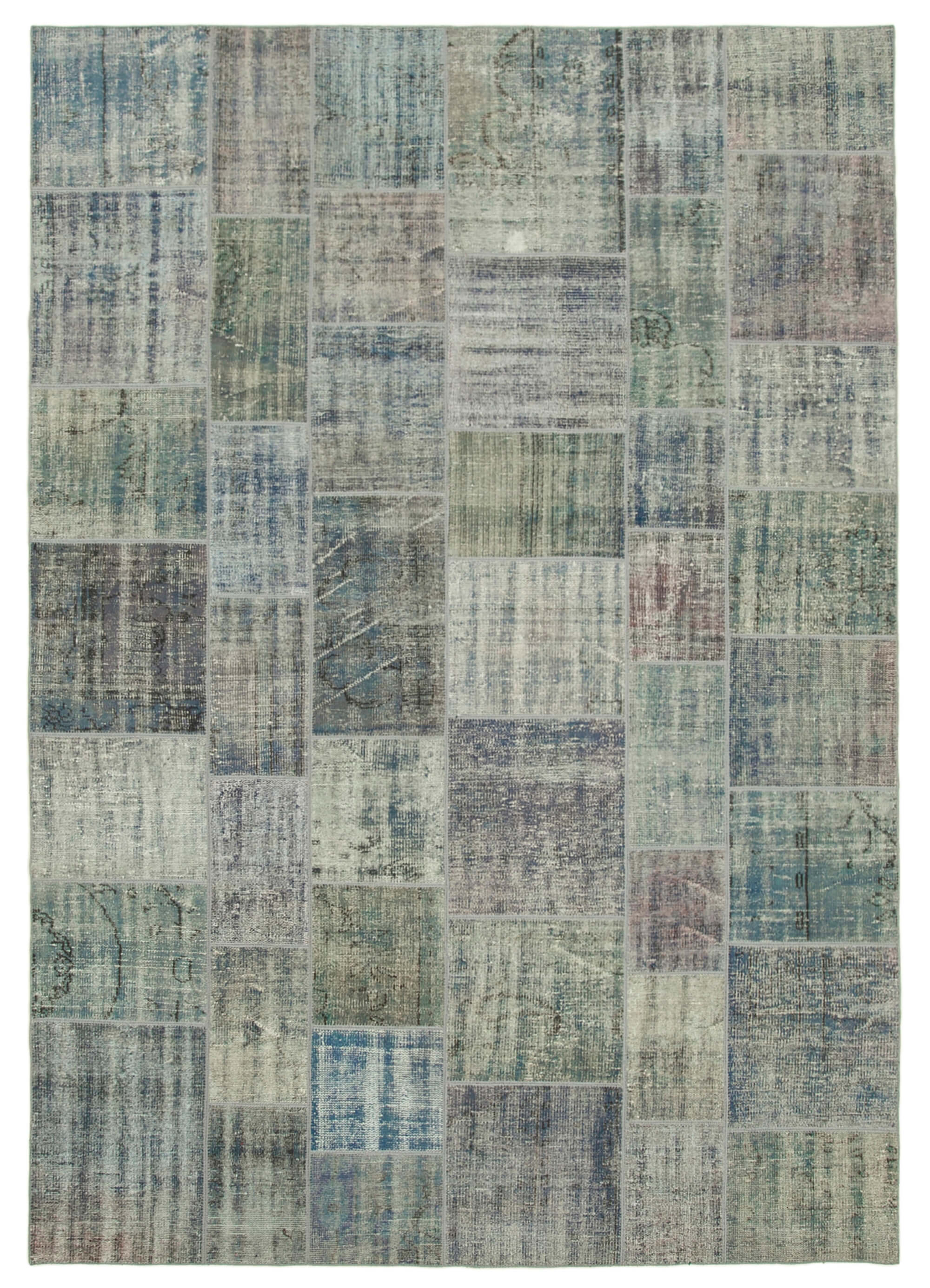 8x12 Blue Patchwork Rug- 20023