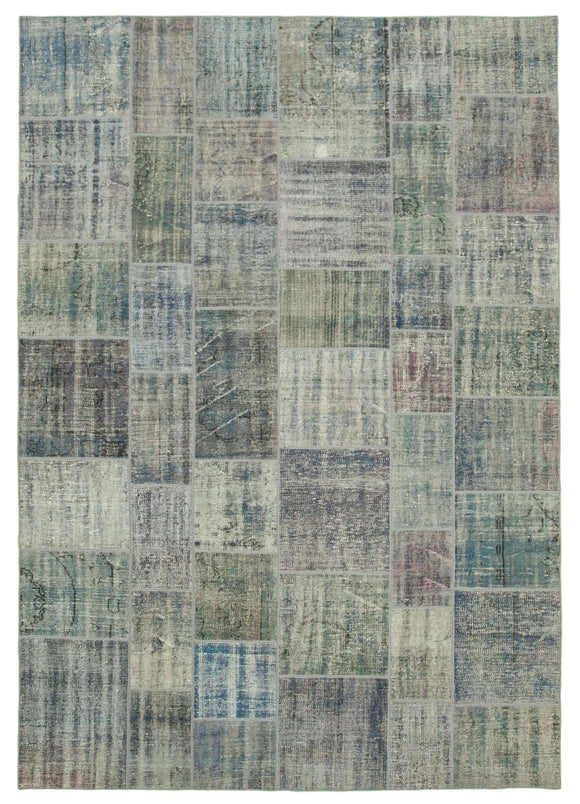 8x12 Blue Patchwork Rug- 20023