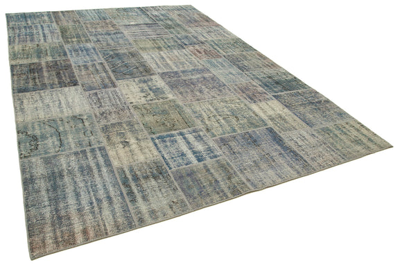 8x12 Blue Patchwork Rug- 20023