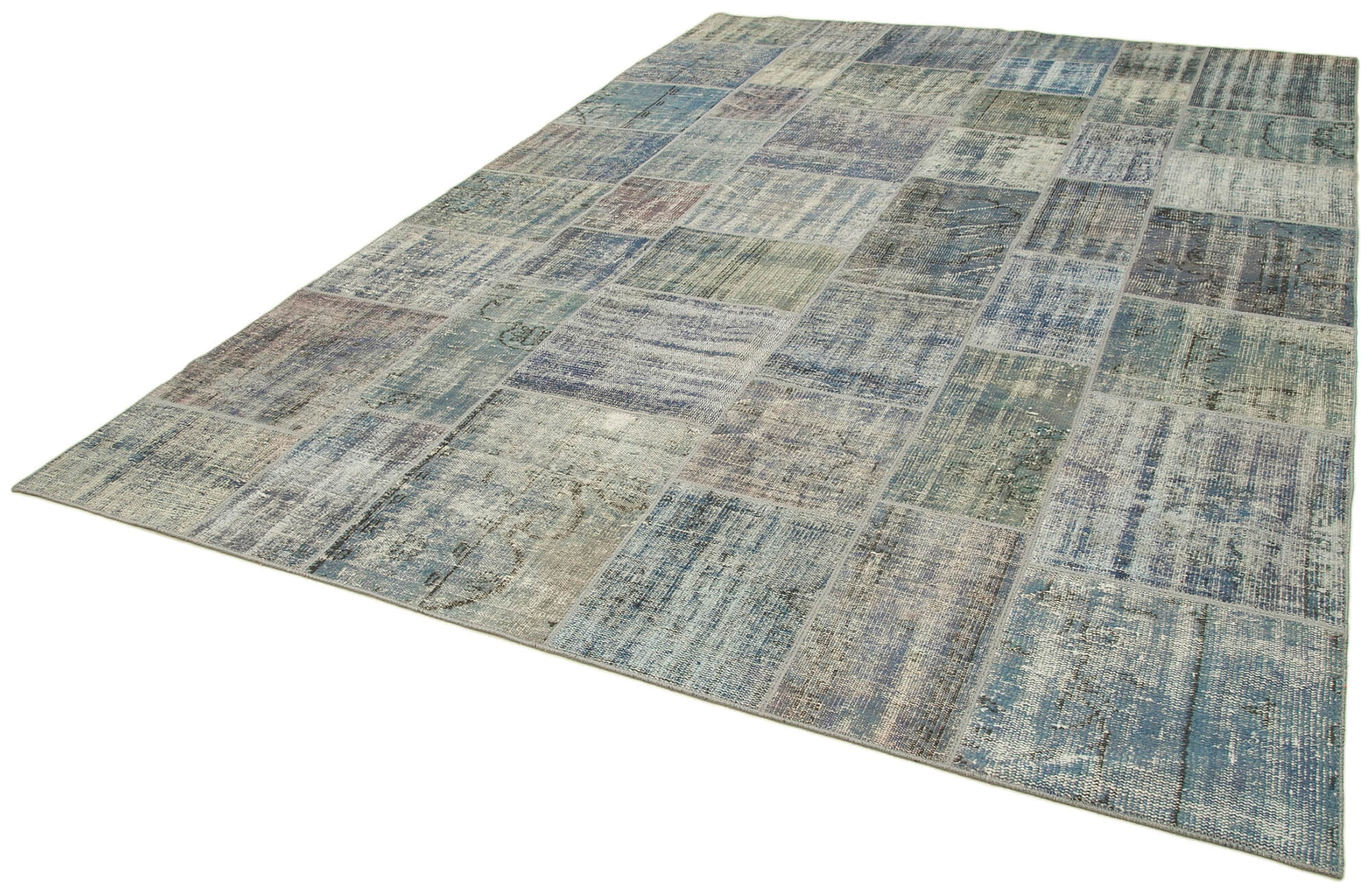 8x12 Blue Patchwork Rug- 20023