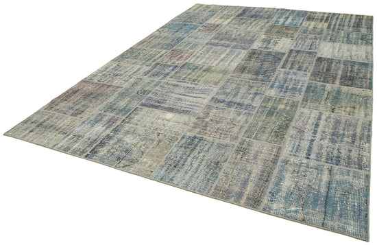 8x12 Blue Patchwork Rug- 20023
