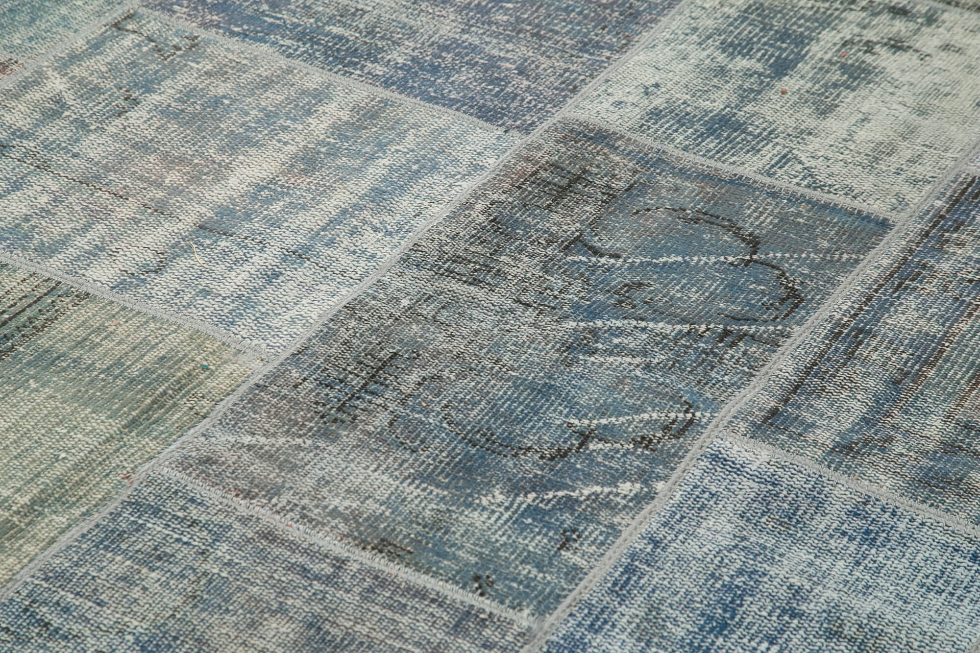 8x12 Blue Patchwork Rug- 20023