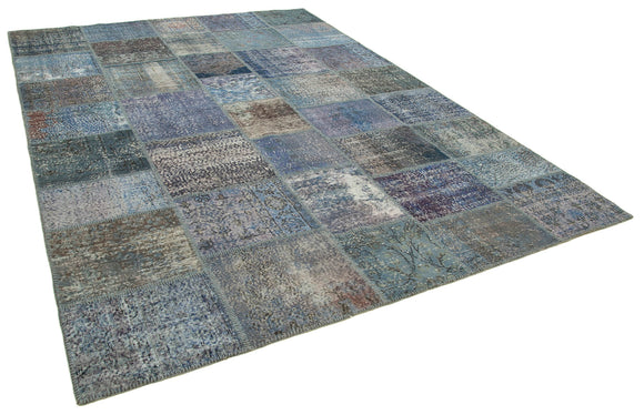 8x12 Blue Patchwork Rug- 20057