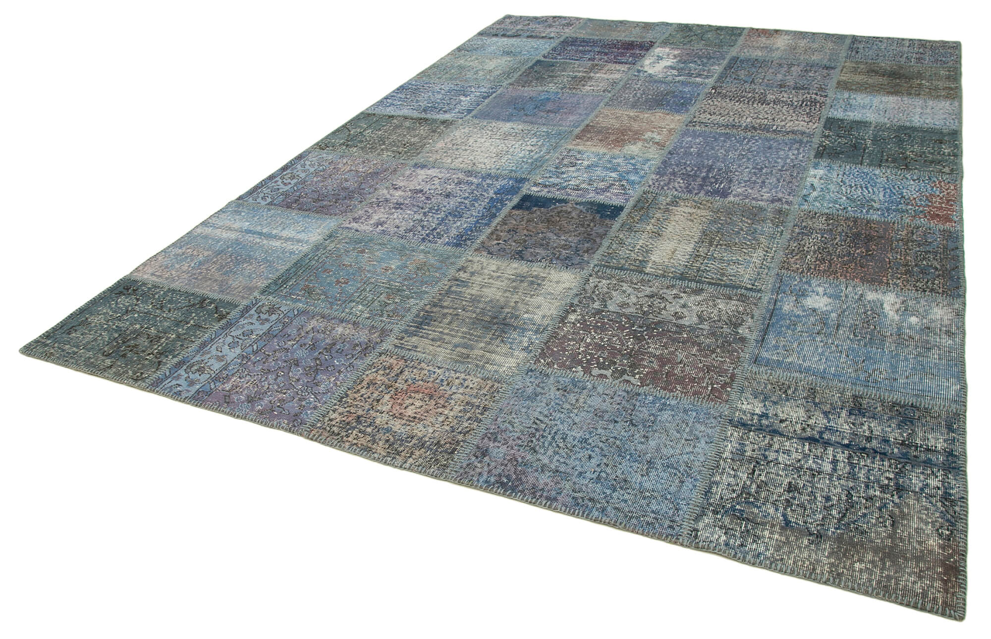 8x12 Blue Patchwork Rug- 20057