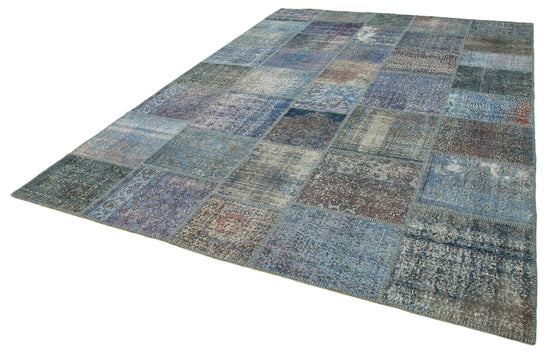 8x12 Blue Patchwork Rug- 20057