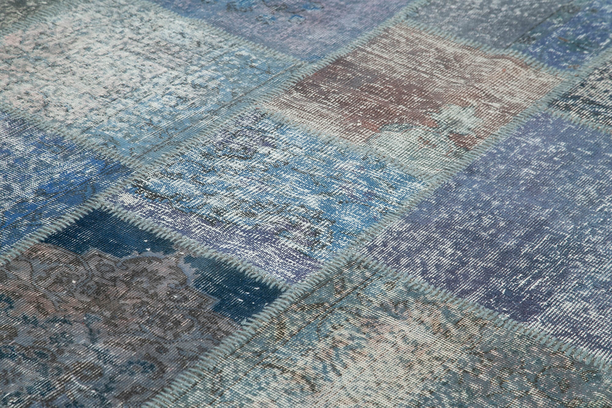 8x12 Blue Patchwork Rug- 20057