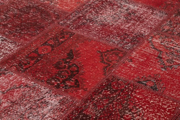 8x12 Red Patchwork Rug- 20060