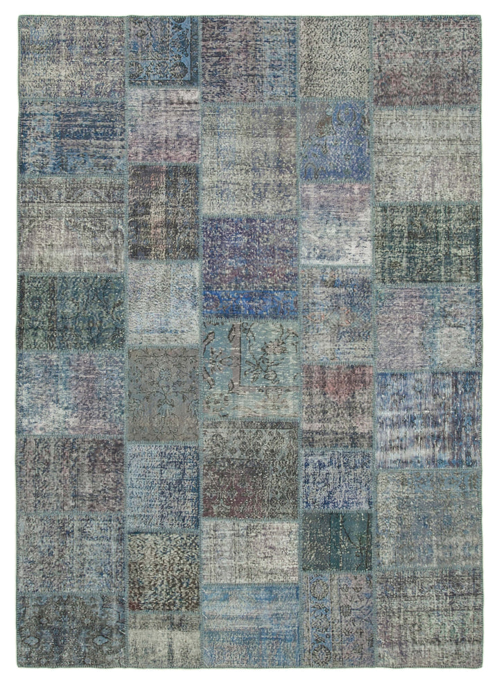 8x12 Blue Patchwork Rug- 20061